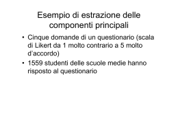 Esempio di estrazione delle componenti principali