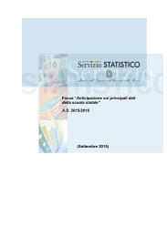 “Anticipazione sui principali dati della scuola statale” AS 2015