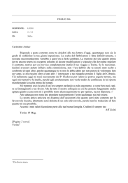 Carissimo Amico Rispondo a posta corrente come tu desideri alla