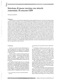 Iniezione di masse rocciose con miscele cementizie. Il concetto GIN