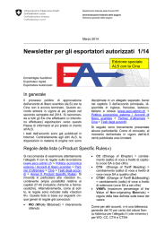 Newsletter per gli esportatori autorizzati 1/14