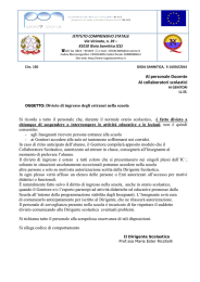 Circolare N° 150 ACCESSO autorizzato estranei nella scuola