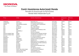 Centri Assistenza Autorizzati Honda