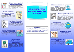 10 BUONE REGOLE PER NON SPRECARE L`ACQUA