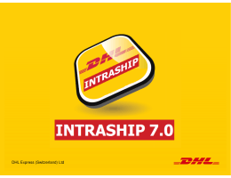 Manuale d`uso DHL IntraShip