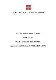 Regolamento interno della Giunta