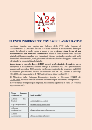 elenco indirizzi pec compagnie assicurative