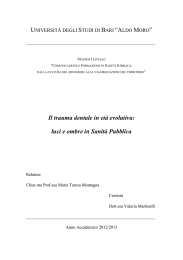 Il trauma dentale in età evolutiva