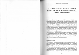 il curtinianum e altri elementi della più antica toponomastica di