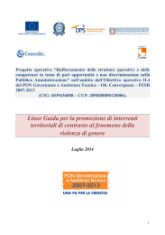 Linee Guida per la promozione di interventi territoriali di contrasto al