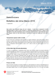 Bollettino del clima Marzo 2016 Marzo 2016