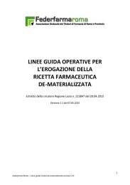 LINEE GUIDA OPERATIVE PER L`EROGAZIONE DELLA RICETTA