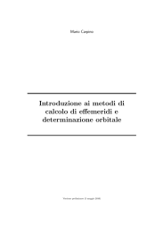 Introduzione ai metodi di calcolo di effemeridi e determinazione