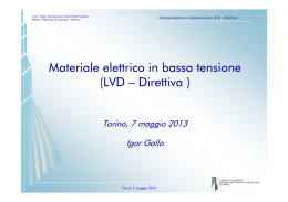 Materiale elettrico in bassa tensione (LVD – Direttiva )