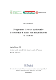 Progettare e lavorare per favorire l`autonomia di madri con minori