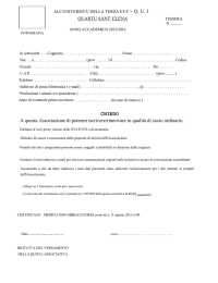 domanda di adesione - Universit&agrave; della terza et&agrave;