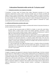 L`educazione finanziaria nella cornice de “La buona scuola”