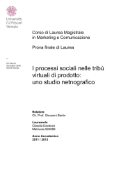 I processi sociali nelle tribù virtuali di prodotto: uno studio netnografico