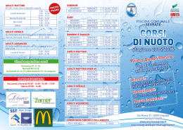 Volantino Corsi di Nuoto I Quadrimestre 2015-2016