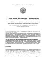 Un tumore raro della ghiandola parotide: il carcinoma epiteliale