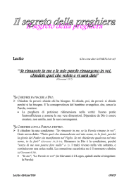 “Se rimanete in me e le mie parole rimangono in voi, chiedete quel
