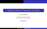 Differenze finite per l`equazione di Laplace