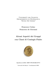 Alcuni Aspetti dei Gruppi con Classi di Coniugio Finite