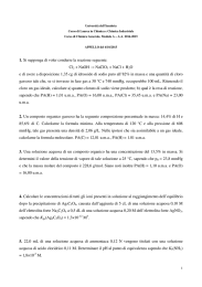 1. Si supponga di voler condurre la reazione seguente: Cl2 + NaOH