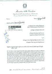 Circolare Dap: "Impiego degli esperti di cui all`art. 80, comma 4