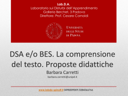 DSA e/o BES. La comprensione del testo. Proposte didattiche