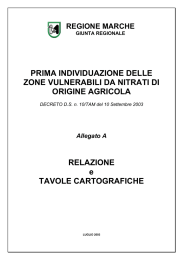 PRIMA INDIVIDUAZIONE DELLE ZONE VULNERABILI DA NITRATI