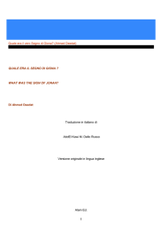 Quale era il vero Segno di Giona\374