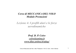 Lezione 4: I profili alari e le forze aerodinamiche