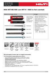 Hilti HIT-RE 500 con HIT-V / HAS in fori carotati