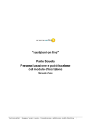 “Iscrizioni on line” Parte Scuola Personalizzazione e pubblicazione
