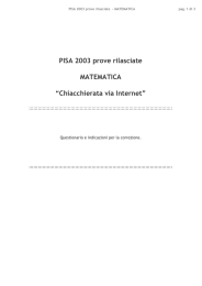 PISA 2003 prove rilasciate MATEMATICA “Chiacchierata via Internet”