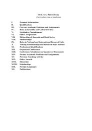 Prof. Avv. Pietro Sirena Curriculum vitae et studiorum I. Personal