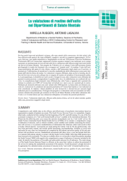 La valutazione di routine dell`esito nei Dipartimenti di Salute Mentale