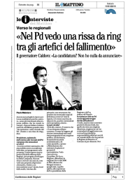 «Nel Pd vedo una rissa da ring tra gli artefici del fallimento» u
