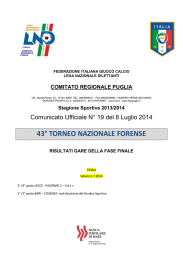 Comunicato Ufficiale N° 19