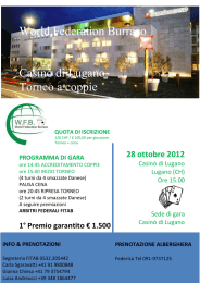 World Federation Burraco Casinò di Lugano Torneo a coppie