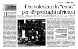 Daisalesiani la "casa" per 49 profughi africani