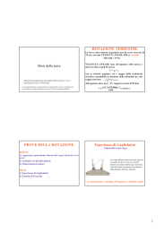Moti della terra ROTAZIONE TERRESTRE PROVE DELLA