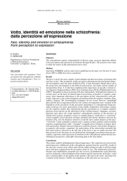 Volto, identità ed emozione nella schizofrenia: dalla percezione all