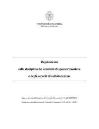 [T] - Regolamento sulla disciplina dei contratti di sponsorizzazione e