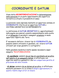 COORDINATE E DATUM - Laboratorio di Topografia