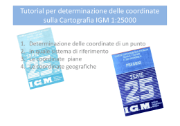 Tutorial per determinazione delle coordinate sulla Cartografia IGM 1