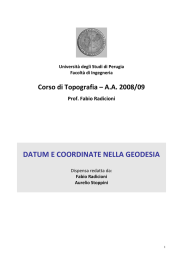 DATUM E COORDINATE NELLA GEODESIA