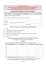 Dichiarazioni del progettista staff tecnico dell`impresa