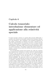 Calcolo tensoriale: introduzione elementare ed applicazione alla